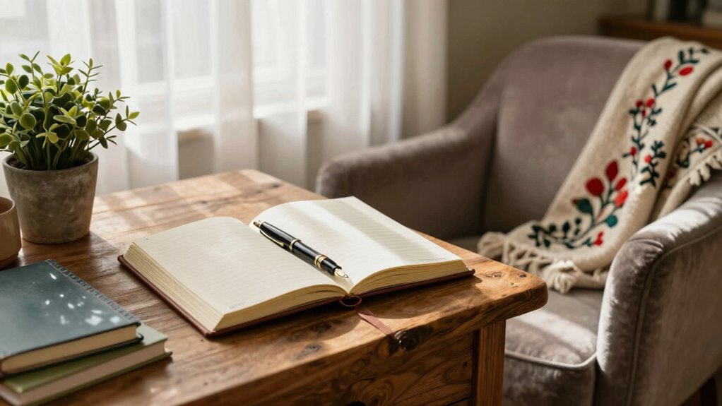 cozy inspiring journaling space
