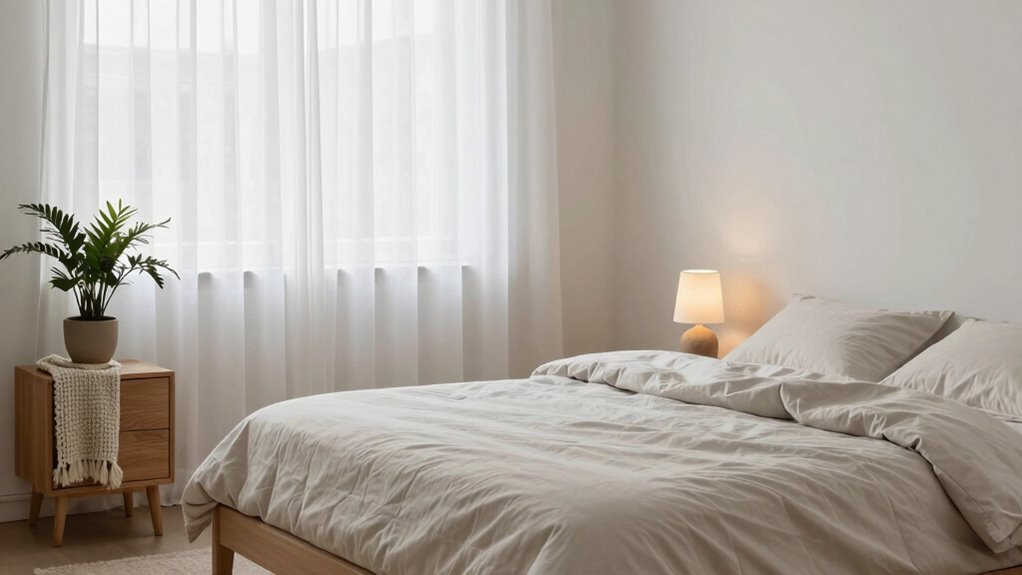 minimalist calming bedroom setup