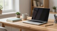 organized calming workspace setup