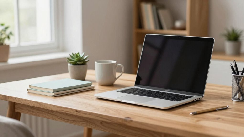 organized calming workspace setup
