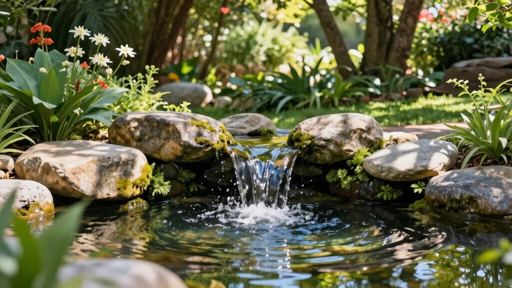 tranquil backyard water features