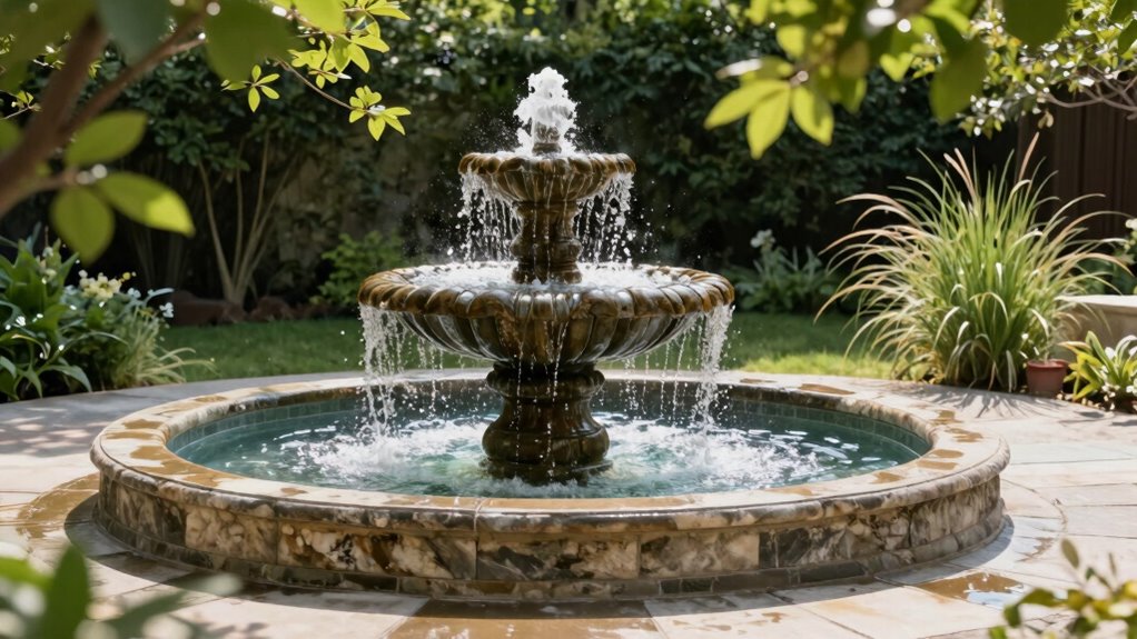 tranquil outdoor water feature